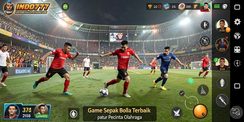 Tampilan gameplay menarik dari INDO777 dengan aksi sepak bola seru.