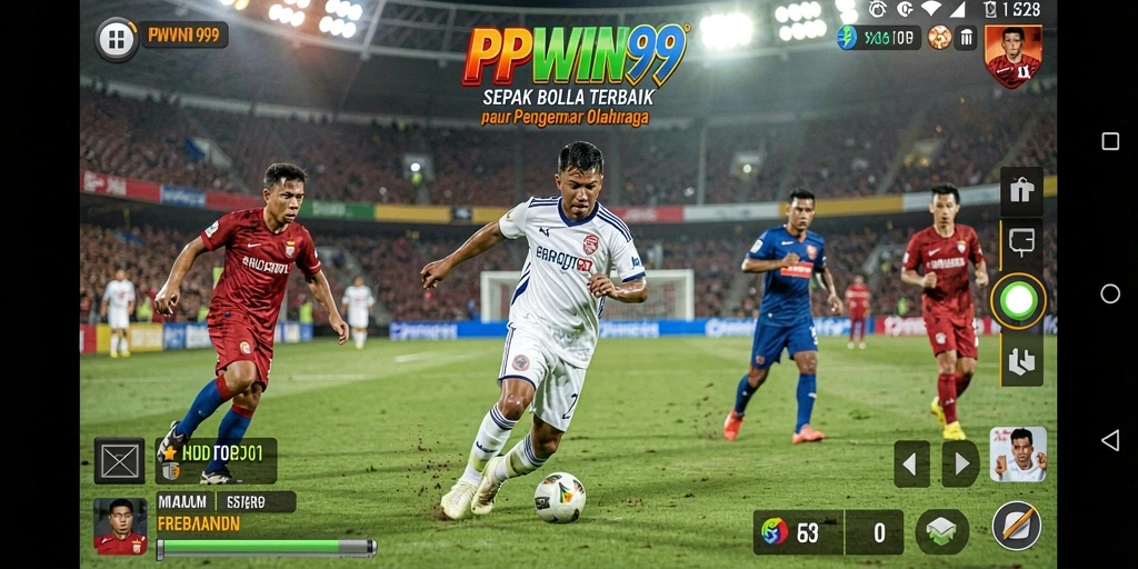 Tampilan aksi menarik dari PPWIN99 dengan gameplay sepak bola yang mendebarkan.