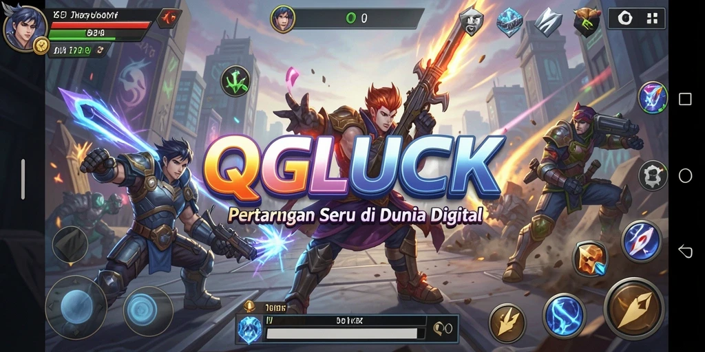 Tangkapan layar menunjukkan aksi bertarung intens di QGLUCK.