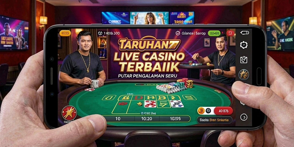 Gameplay menegangkan Live Casino di TARUHAN77 dengan dealer langsung.