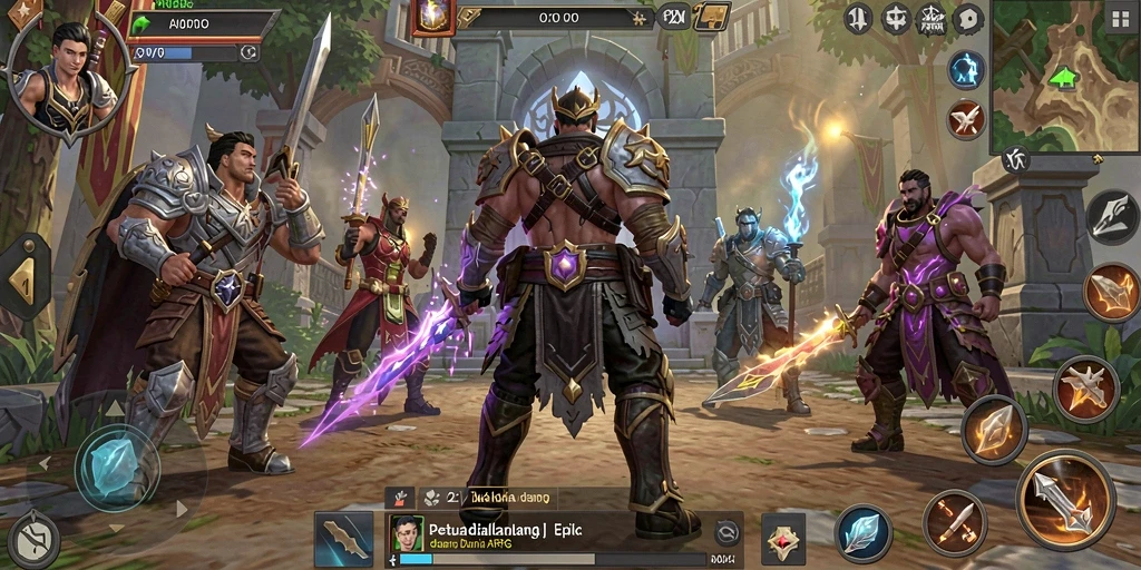 Tampilan gameplay V21 yang menakjubkan di dunia ARPG.