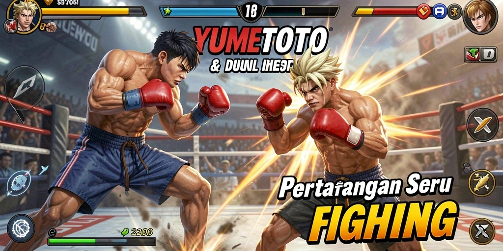Screenshot gameplay YUMETOTO yang menampilkan pertarungan intens.